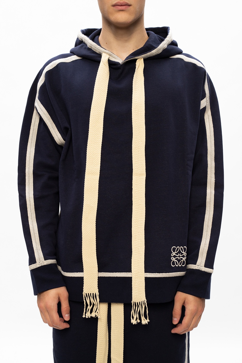 Navy blue Logo hoodie cotton loewe - SchaferandweinerShops